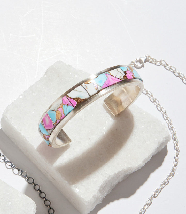 Cotton Candy Turquoise Cuff Bracelet
