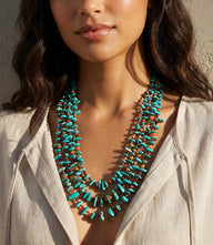 Four Strand Turquoise And Spiny Oyster Necklace