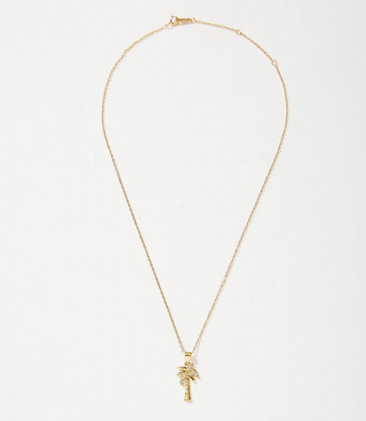 Pavé Palm Charm Necklace