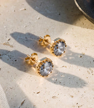 Georgian Collet Rose Cut Stud Earrings