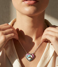 Cotton Candy Turquoise Heart Necklace