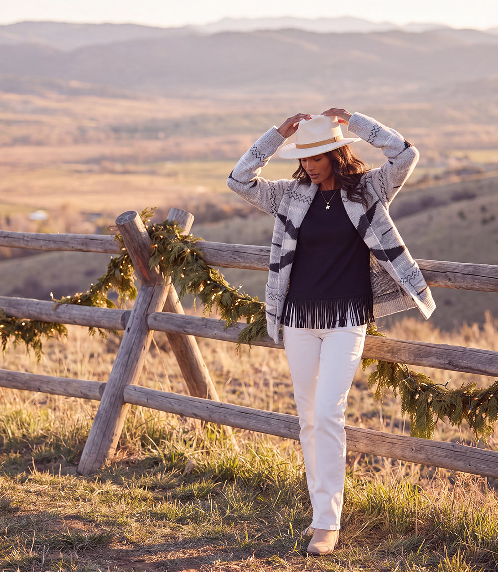 Jacquard Cardigan Sweater
