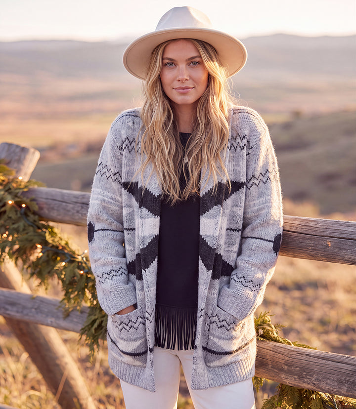 Jacquard Cardigan Sweater