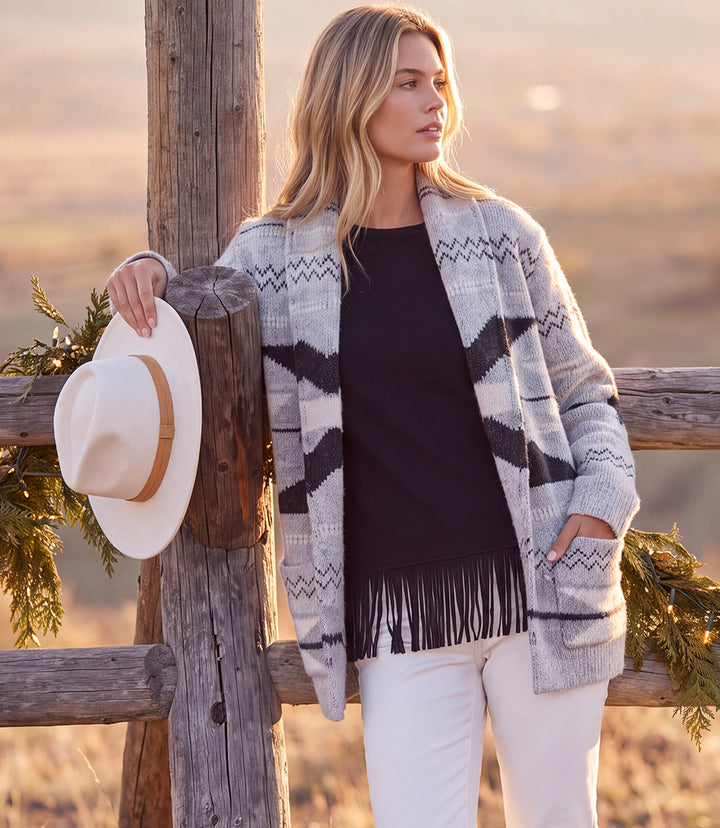 Jacquard Cardigan Sweater