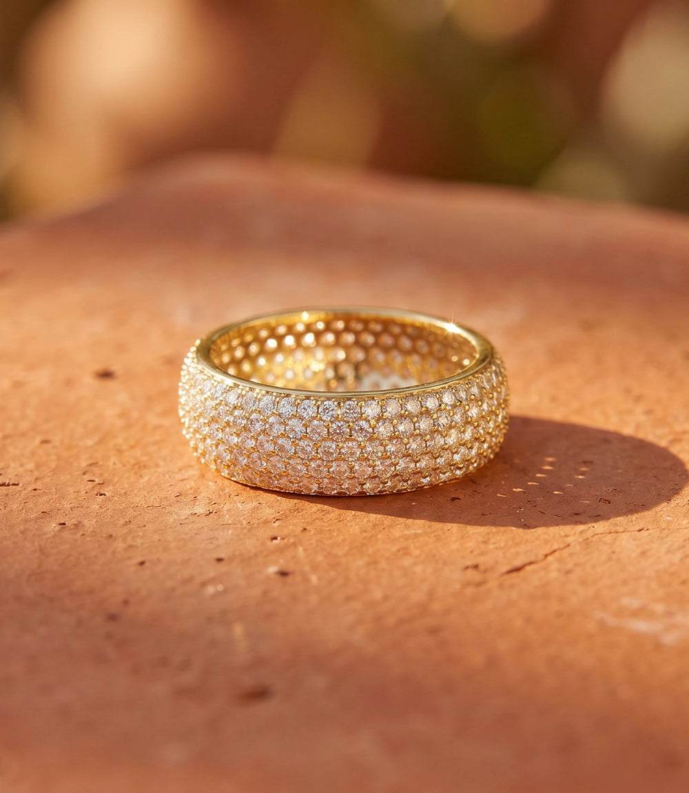 14K gold vermeil Crystal Ring with cubic zirconia sparkle