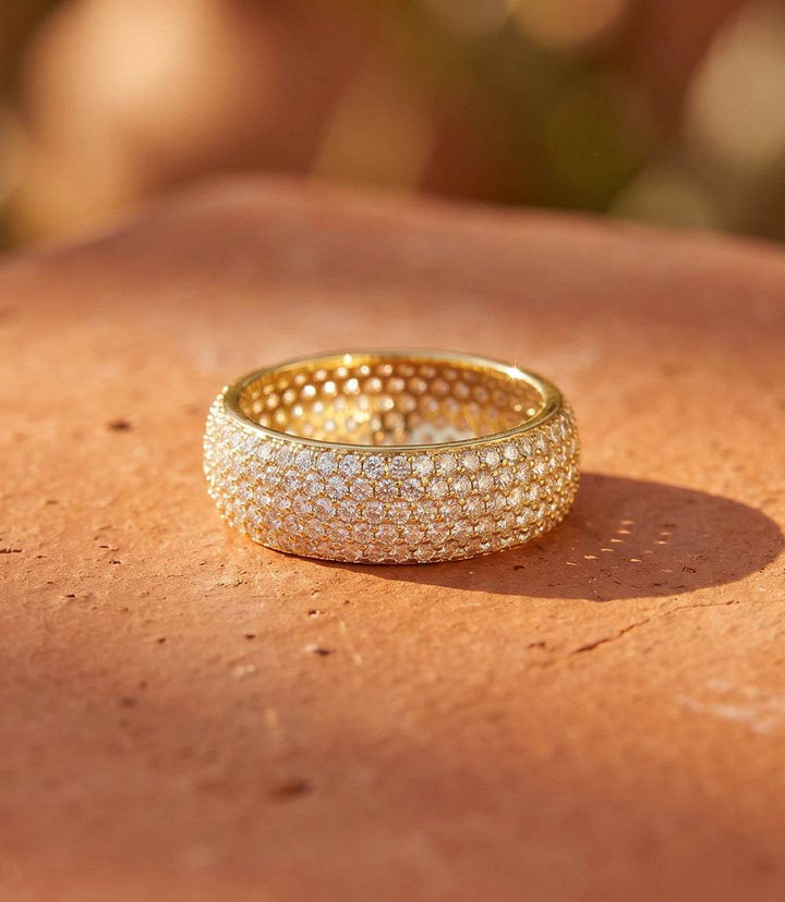 14K gold vermeil Crystal Ring with cubic zirconia sparkle