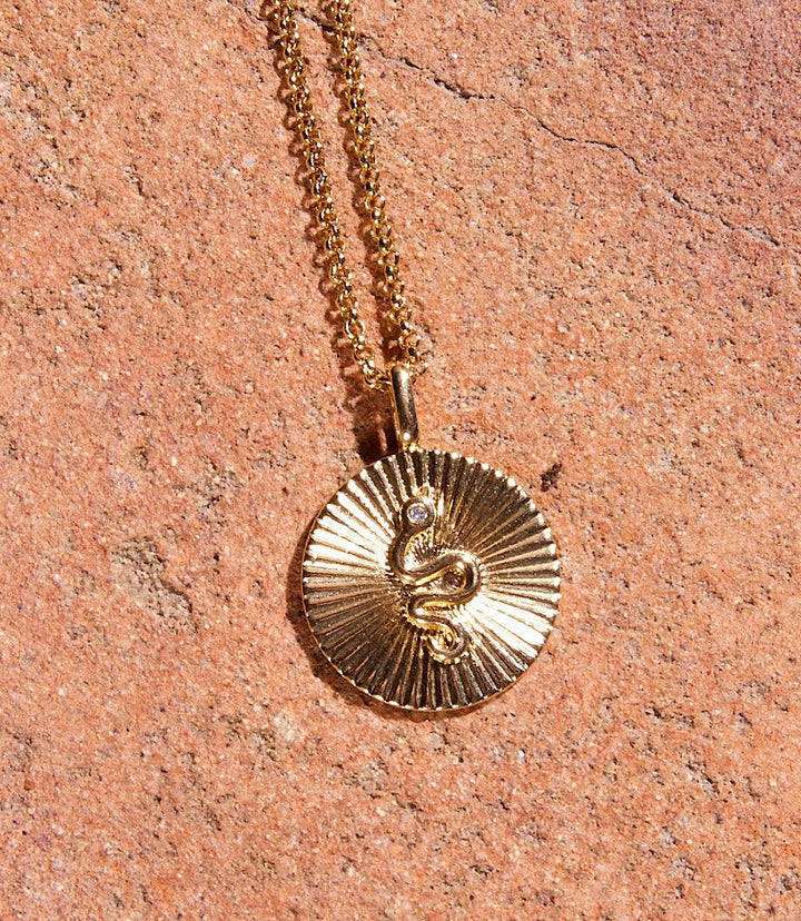 Radial Serpent Pendant Necklace