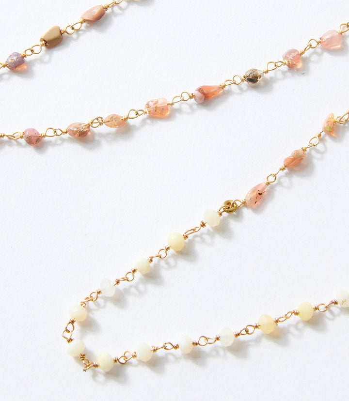 Pink Opal Beaded Necklace