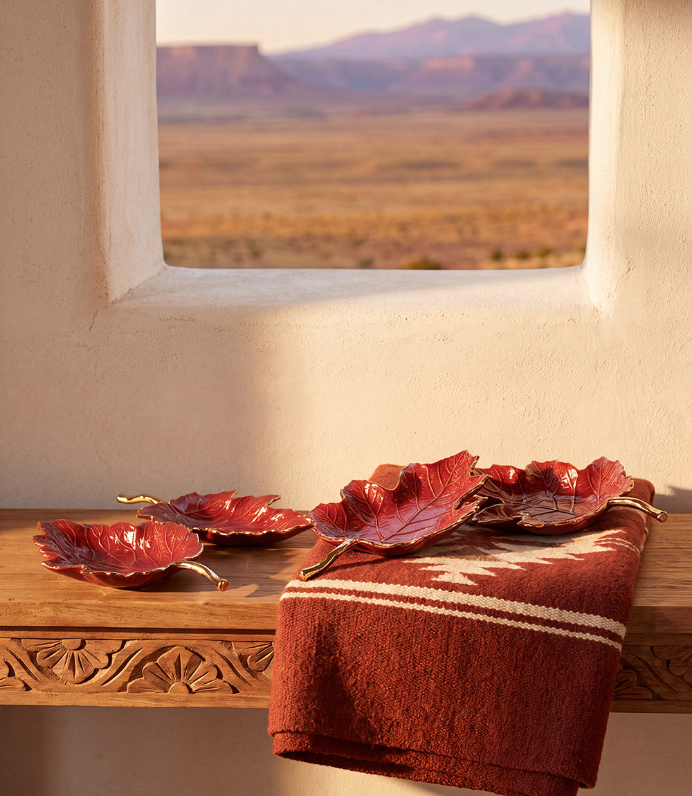 Autumn Leaf Serving Trays, Set Of 5