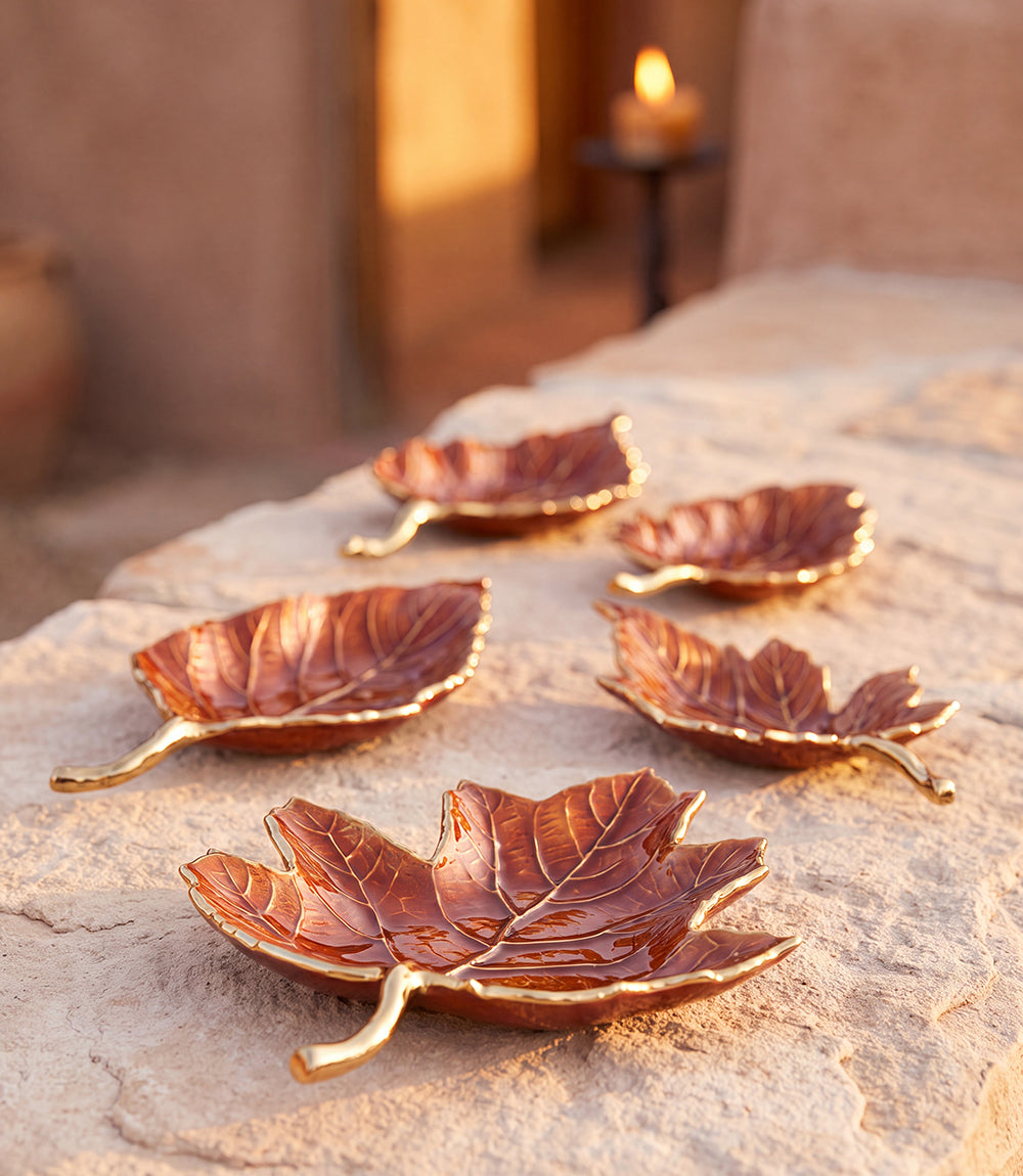Autumn Leaf Serving Trays, Set Of 5