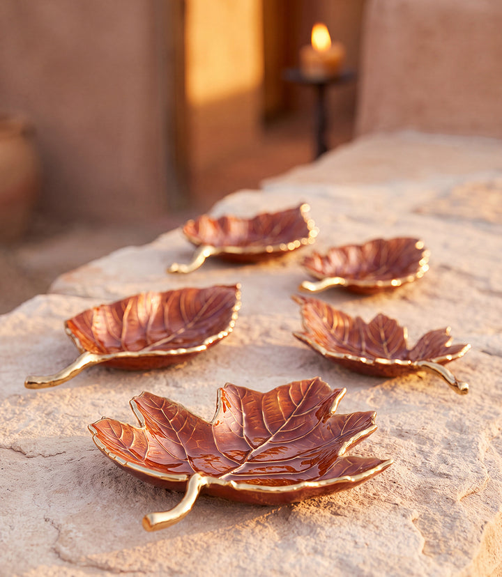 Autumn Leaf Serving Trays, Set Of 5