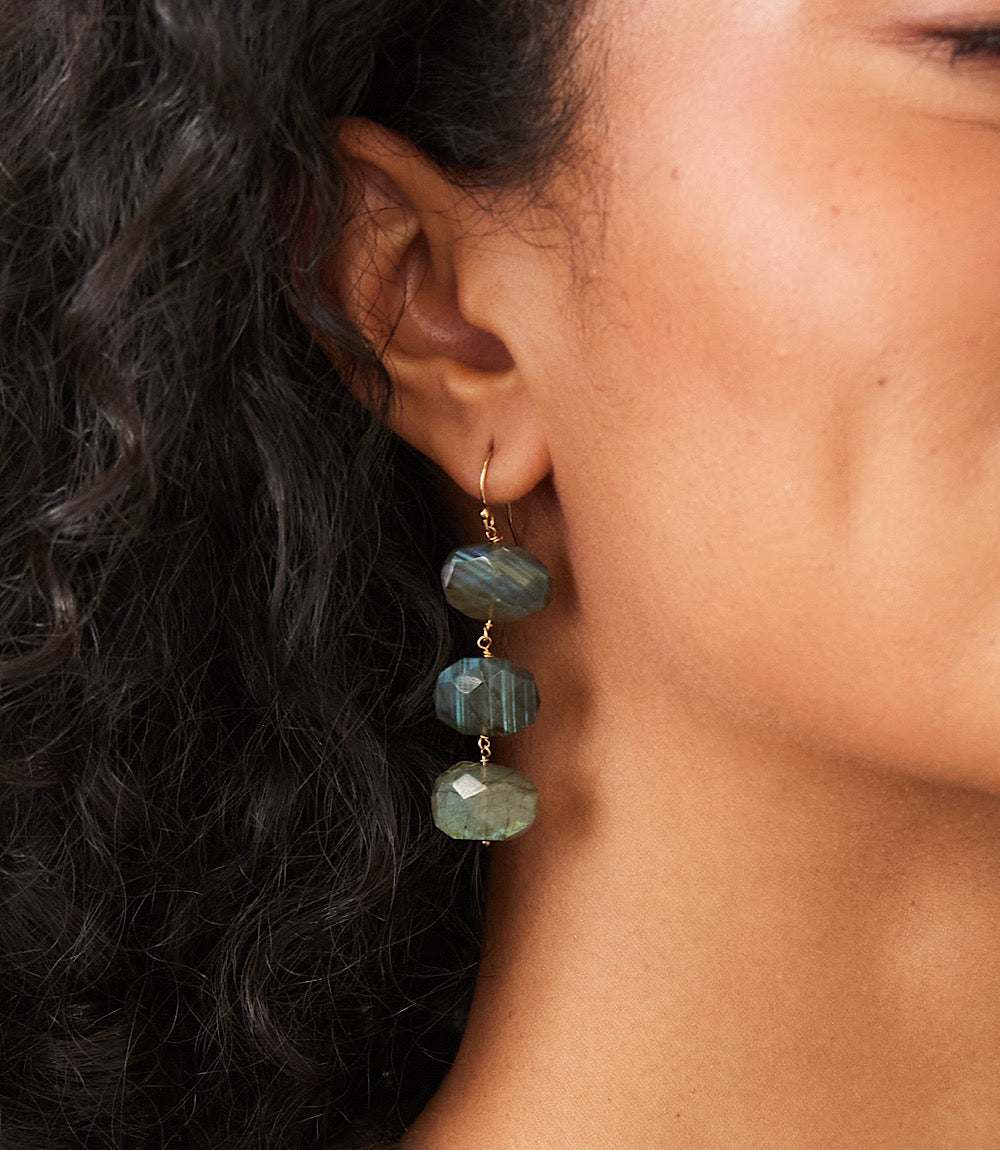 Tiered Gemstone Earrings
