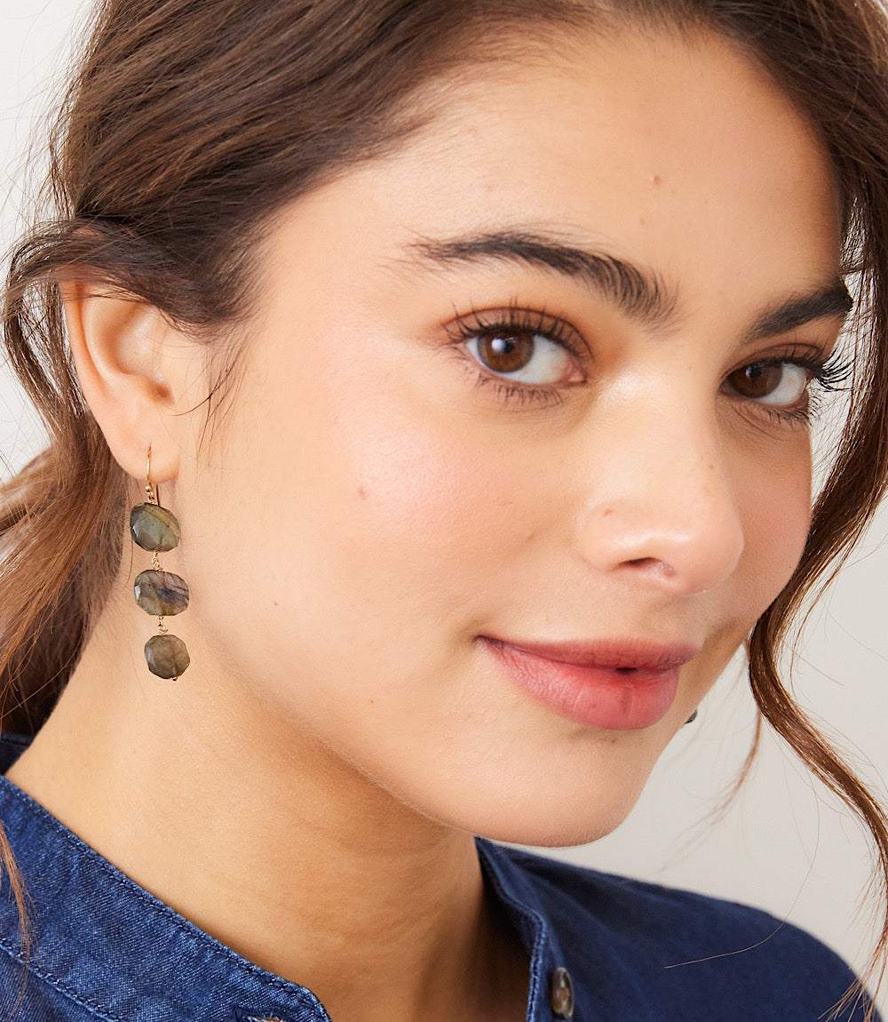 Tiered Gemstone Earrings