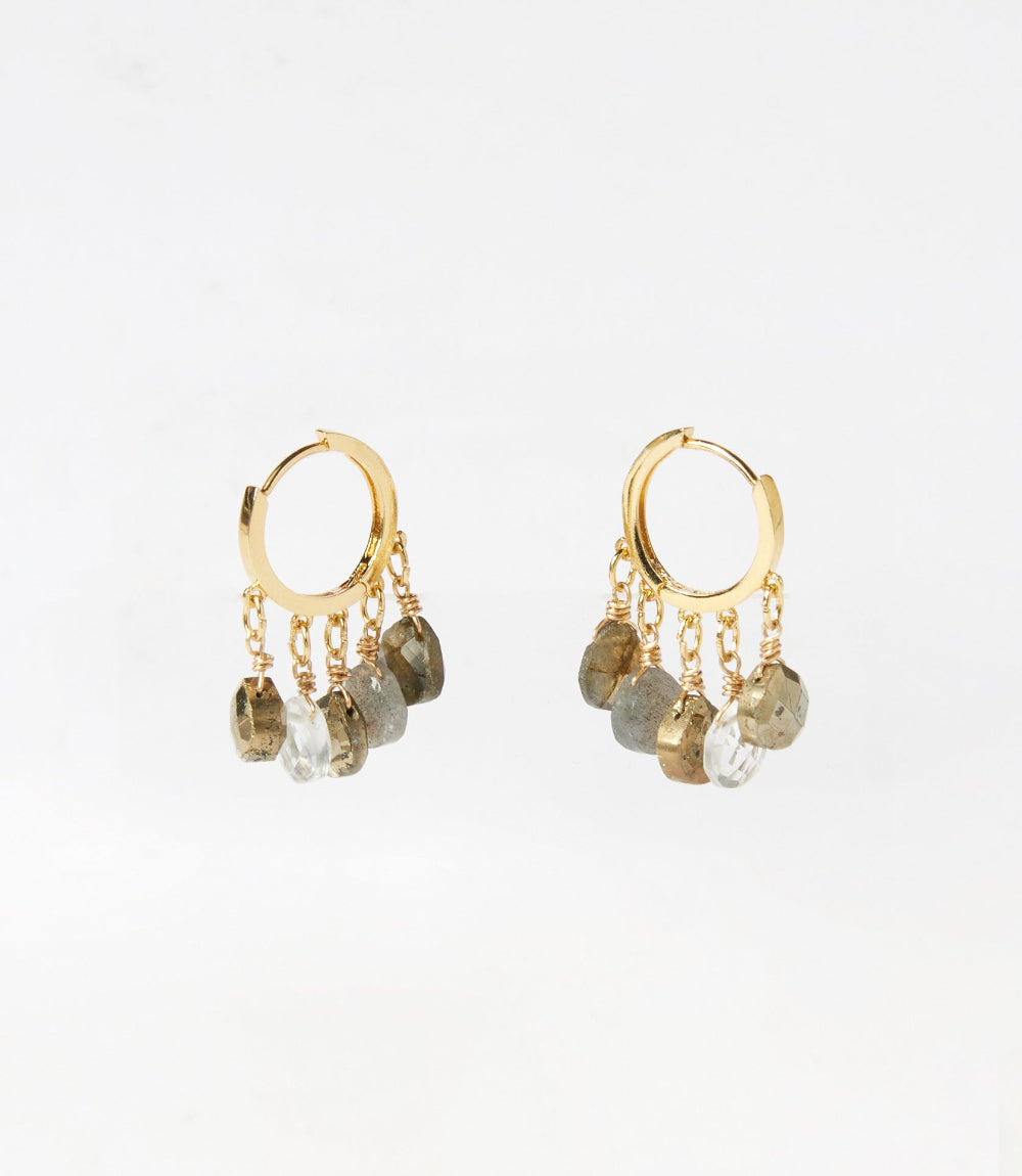 Gemstone Huggie Earrings