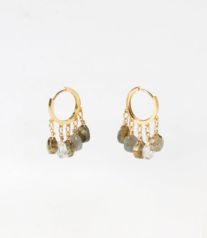 Gemstone Huggie Earrings