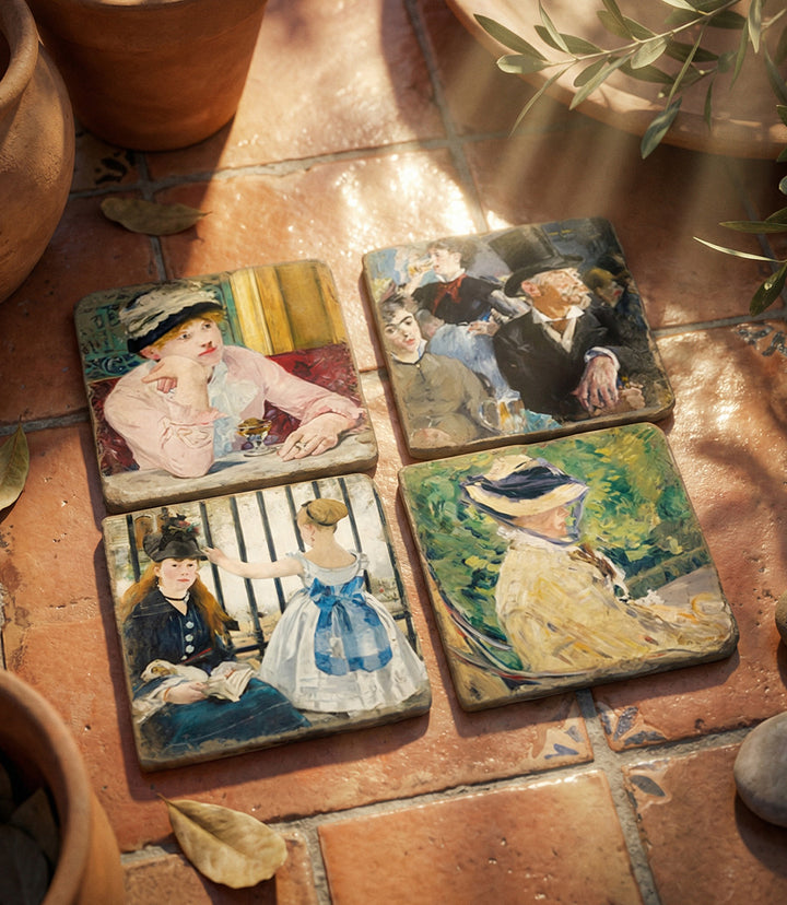 Édouard Manet Marble Coasters, Set Of 4