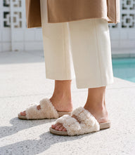 Seychelles Slumber Party Shearling Buckle Slides