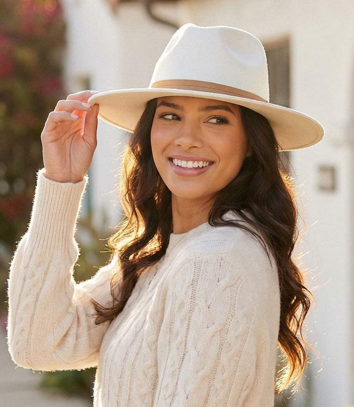 Faux suede fedora hat in soft 100% polyester suede with 3.5" brim and 5" crown, cruelty-free fashion accessory