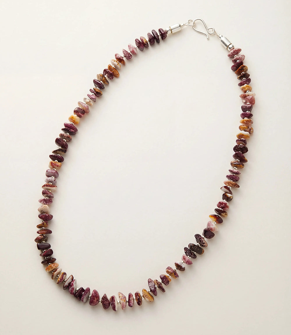 Purple Spiny Oyster Beaded Strand Necklace
