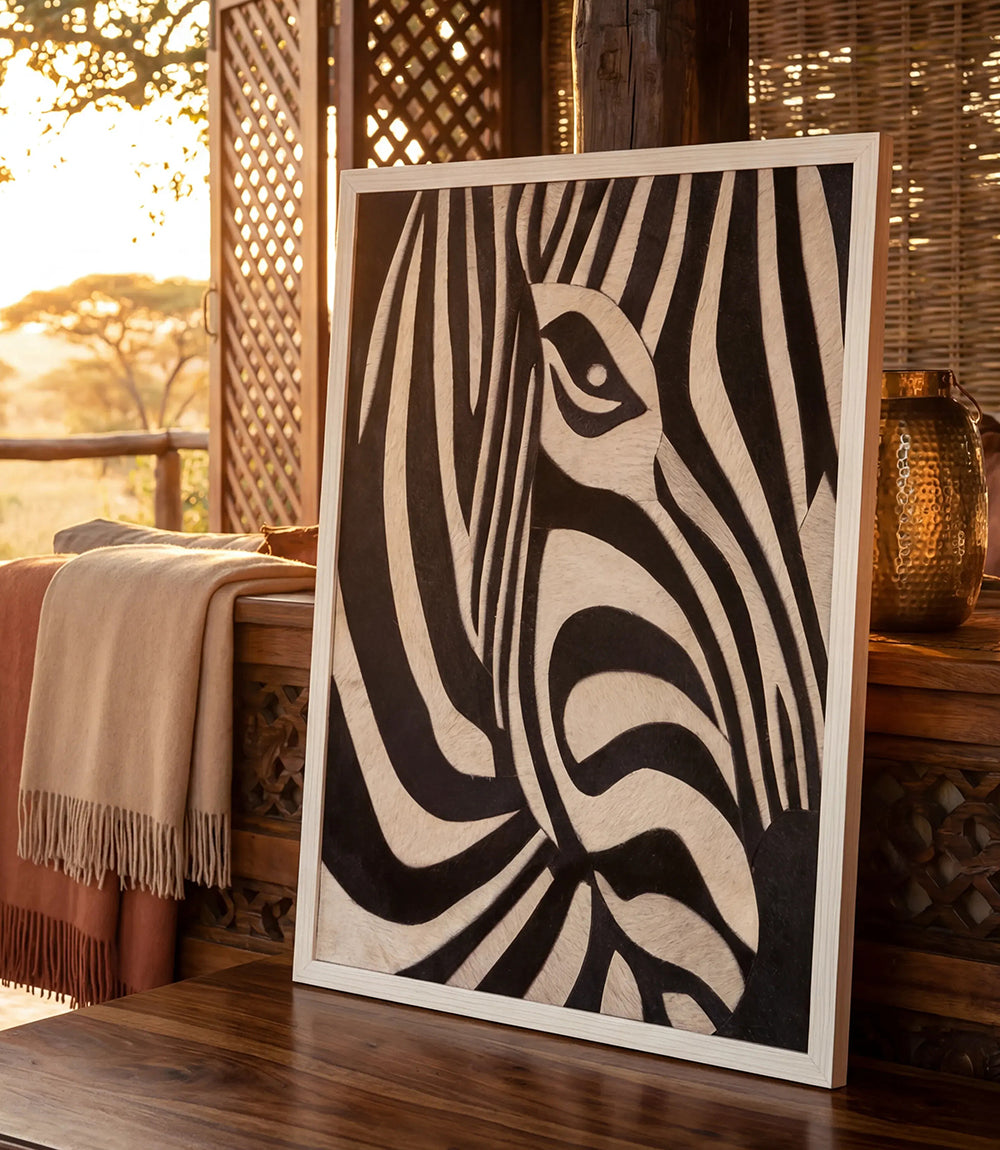 Leather Zebra Print Abstract Wall Art – Karen Kane