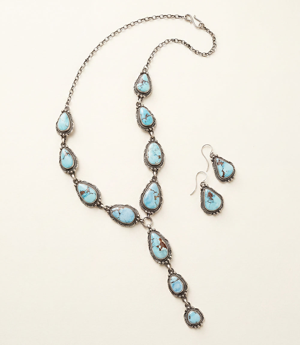 Golden Hill Turquoise Sterling Silver Necklace Set