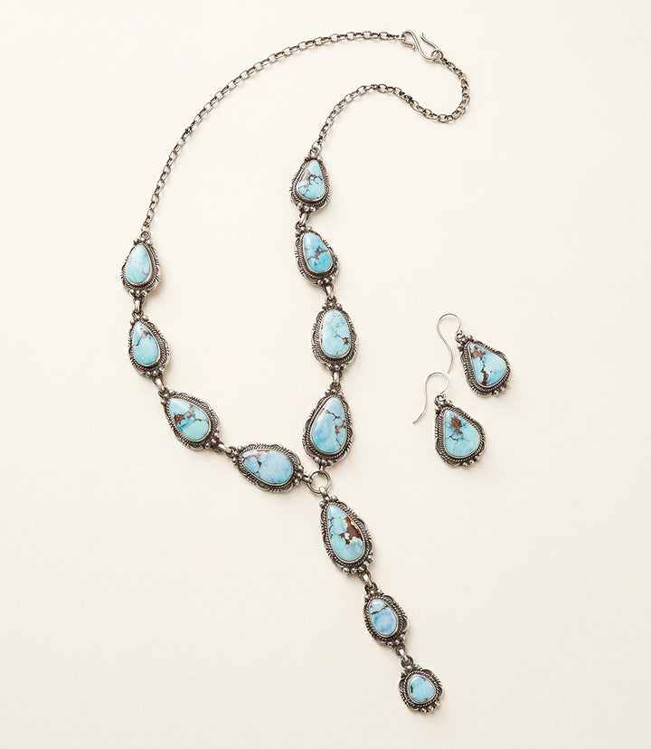 Golden Hill Turquoise Sterling Silver Necklace Set