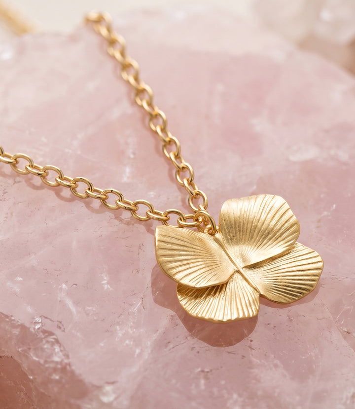Sylvia Benson 18 Karat Gold Butterfly Necklace