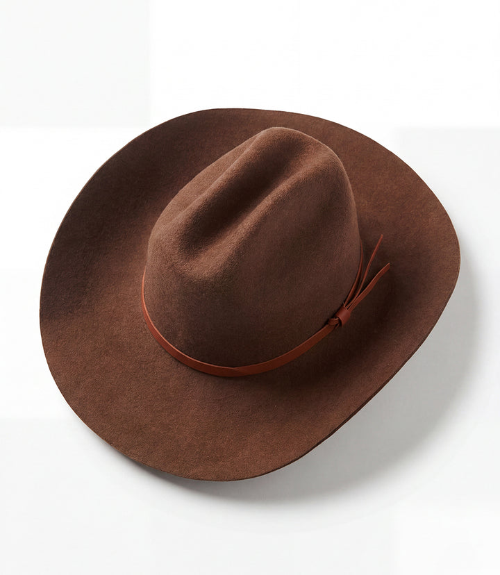 Wool Rancher Hat With Leather Belt