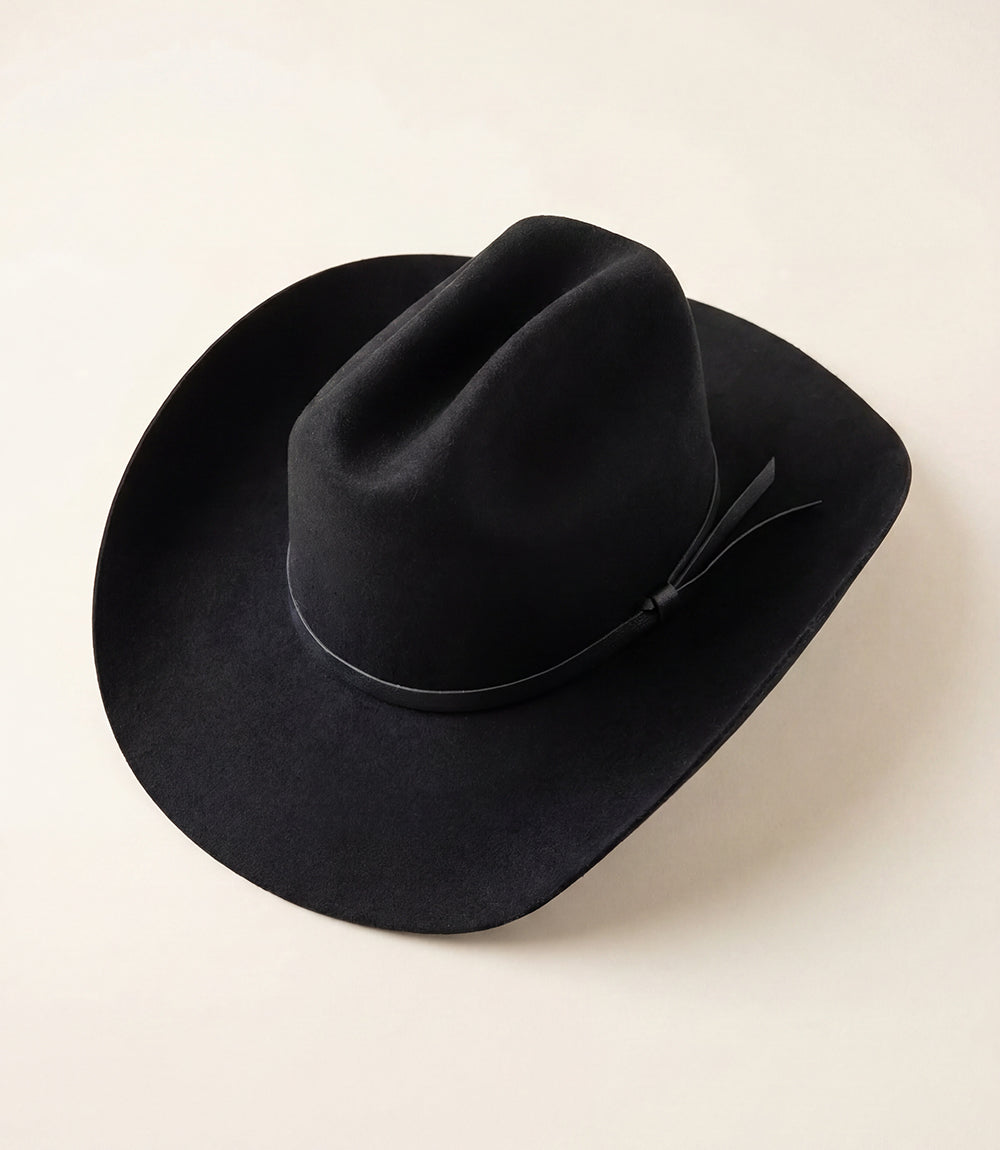 Wool Rancher Hat With Leather Belt