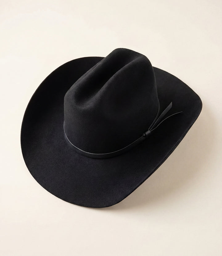 Wool Rancher Hat With Leather Belt