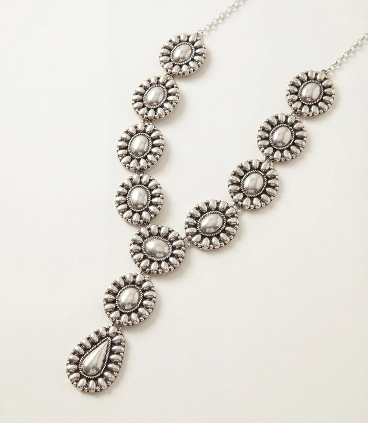 Sterling Silver Concho Necklace