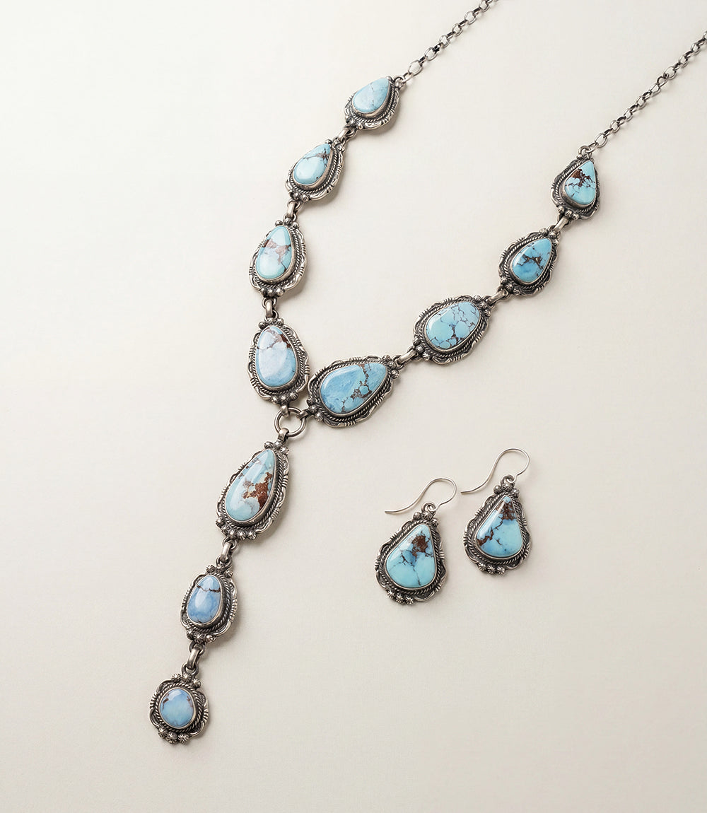 Golden Hill Turquoise Sterling Silver Necklace Set