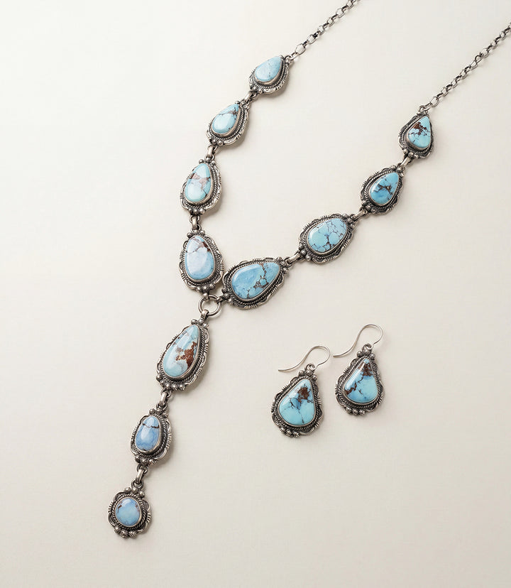 Golden Hill Turquoise Sterling Silver Necklace Set