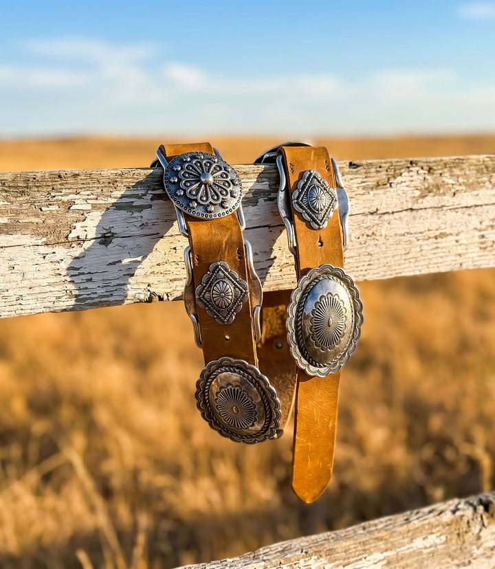 Streets Ahead Antique Silver Western Leather Belt