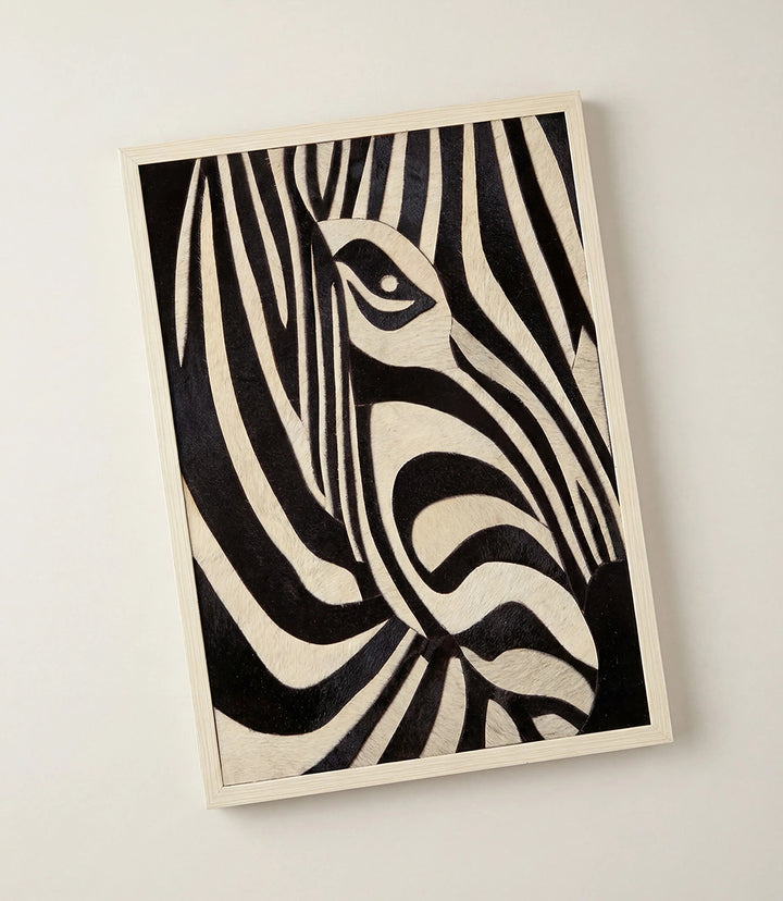 Leather Zebra Print Abstract Wall Art