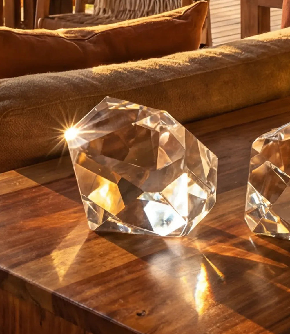 Large Crystal Prism Paperweight