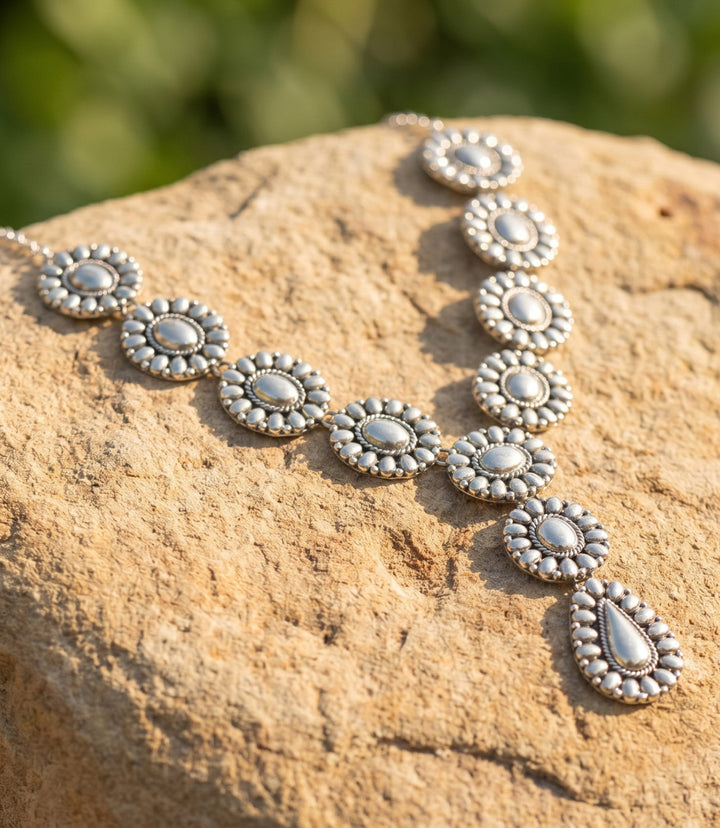Sterling Silver Concho Necklace