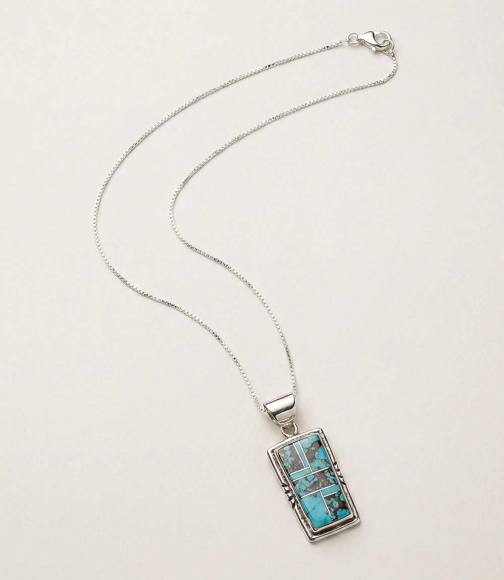 Golden Hill Turquoise Inlay Pendant Necklace