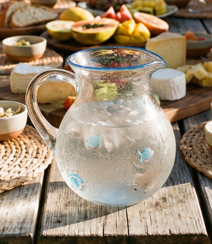 Fish Bubble Glass Serving Pitcher