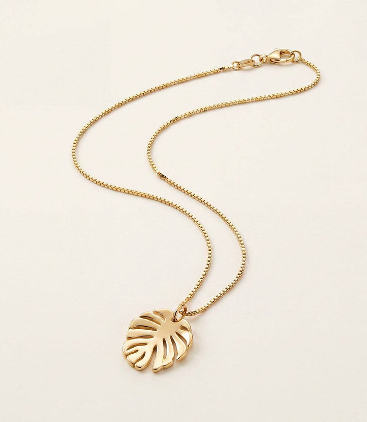 Tropical Leaf Charm Necklace