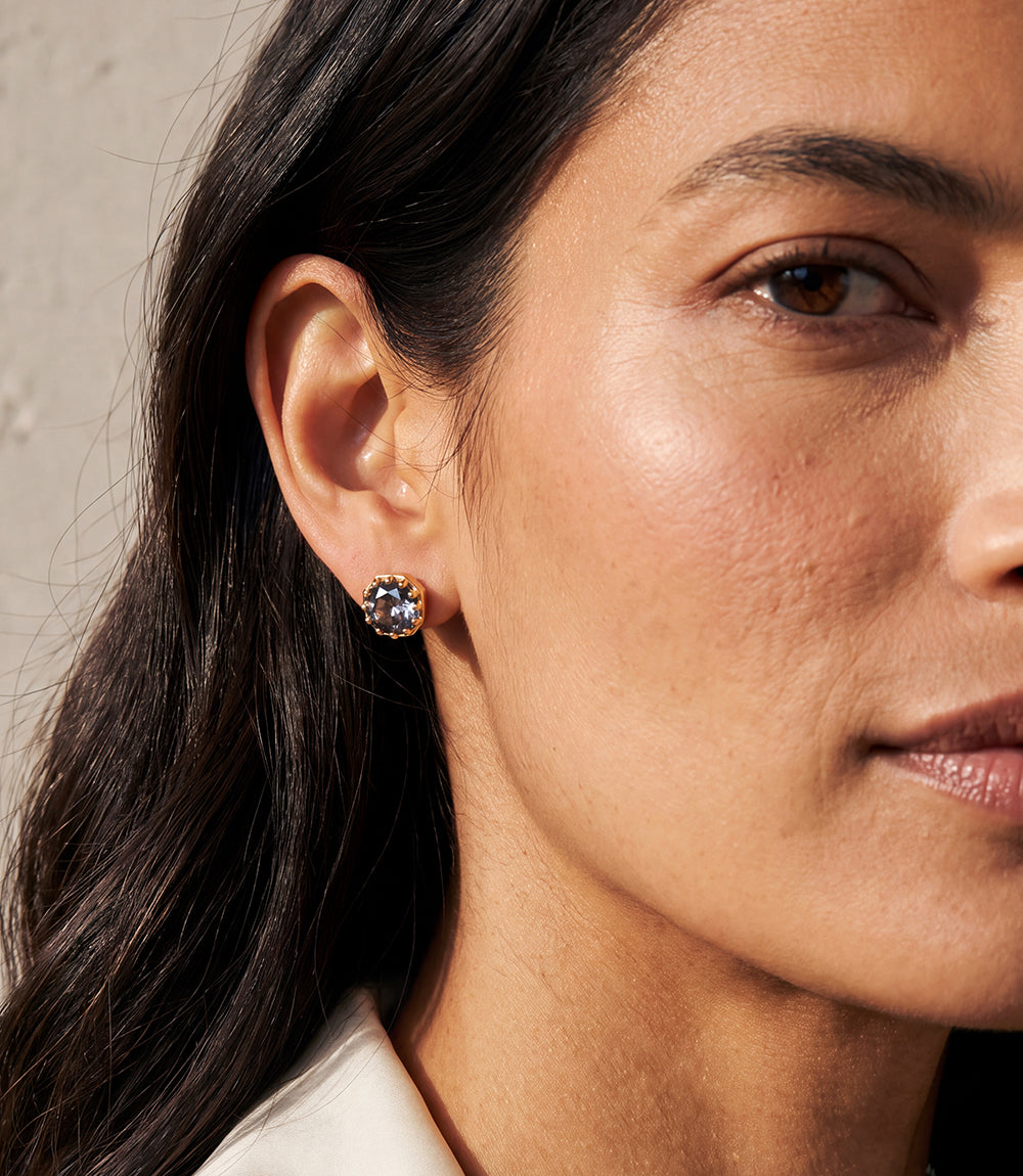 Georgian Collet Rose Cut Stud Earrings