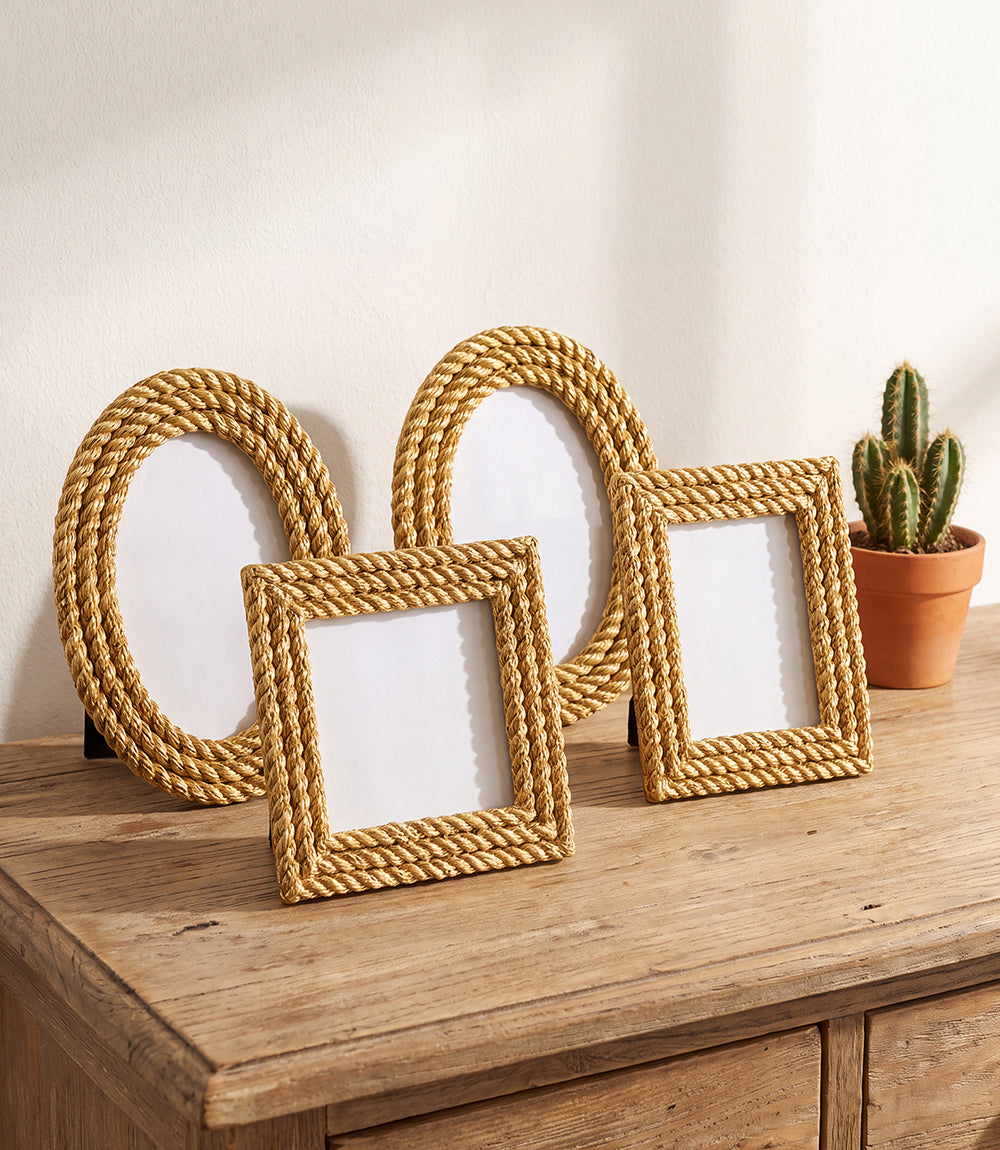 Gold Rope Picture Frames, Set Of 4