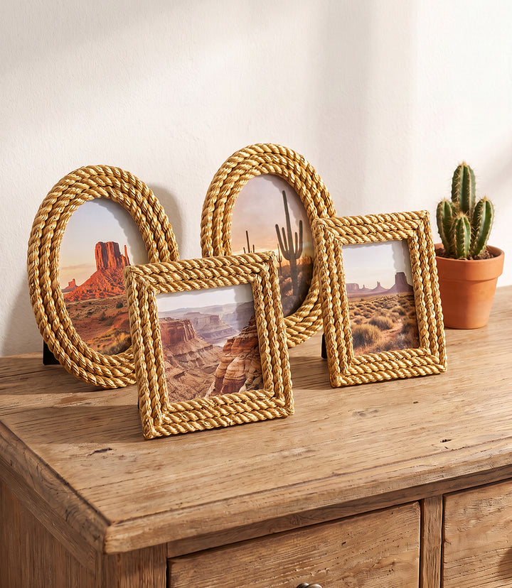 Gold Rope Picture Frames, Set Of 4
