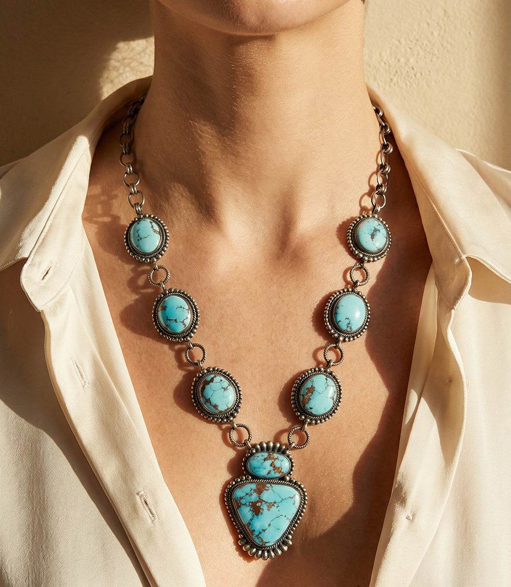 Golden Hill Turquoise Station Necklace Set