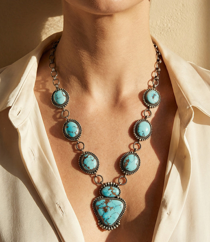 Golden Hill Turquoise Station Necklace Set