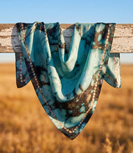 Kingman Turquoise Print Silk Scarf