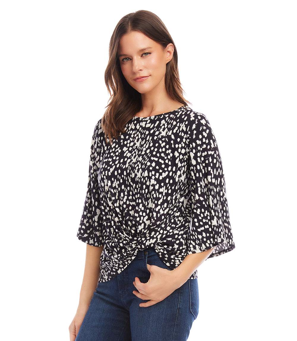 Petite Size Flare Sleeve Pick-Up Top