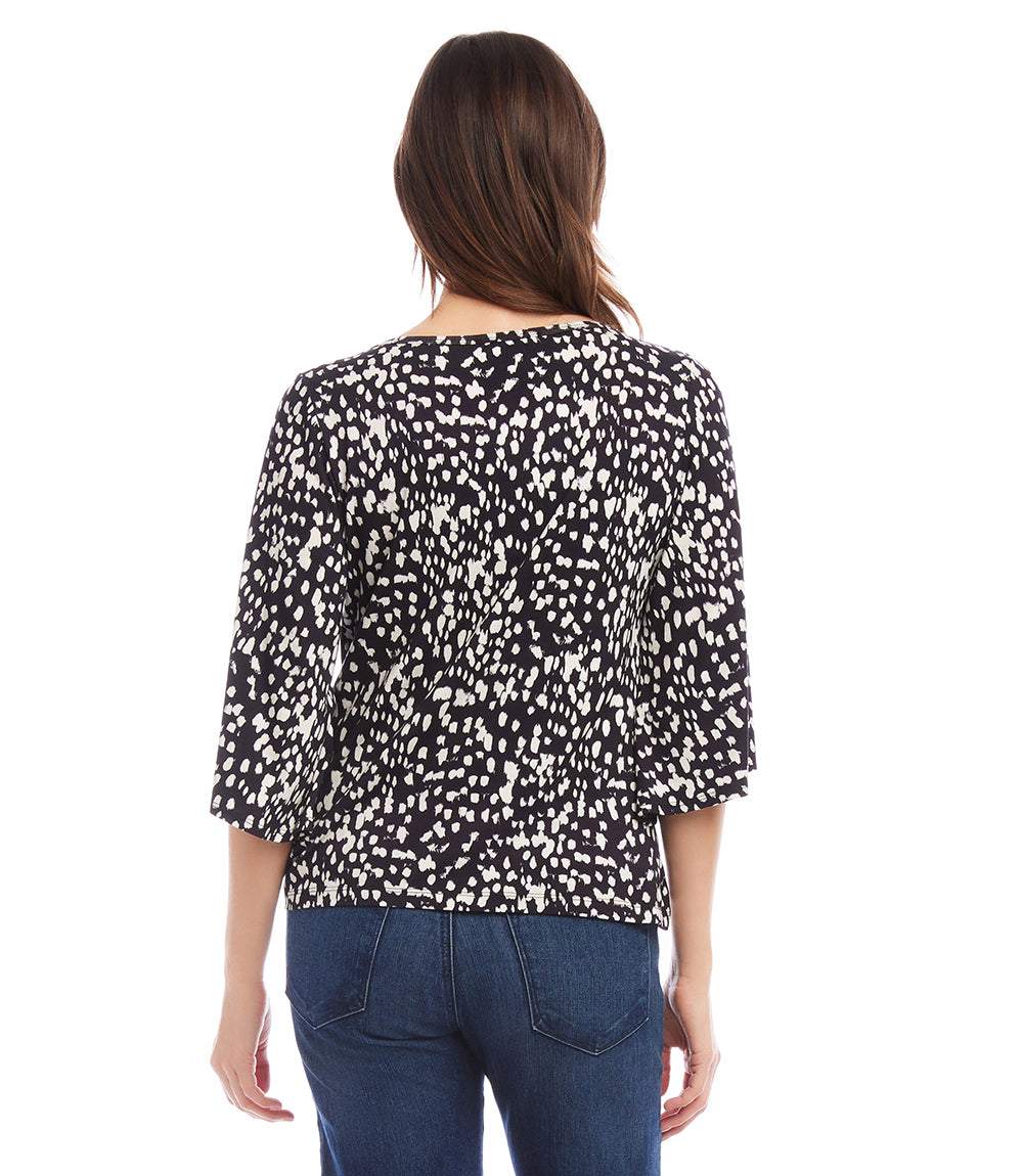 Petite Size Flare Sleeve Pick-Up Top