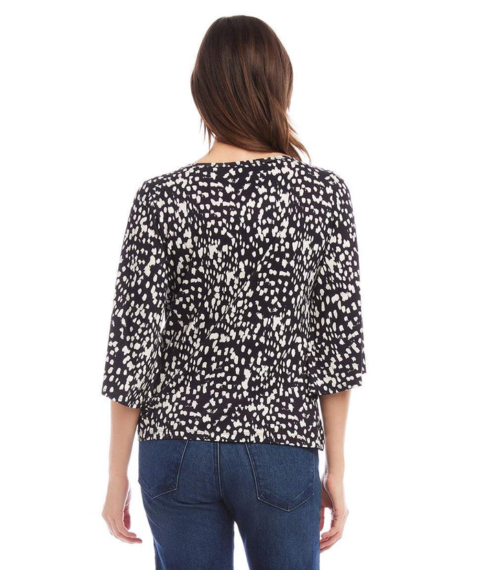 Petite Size Flare Sleeve Pick-Up Top