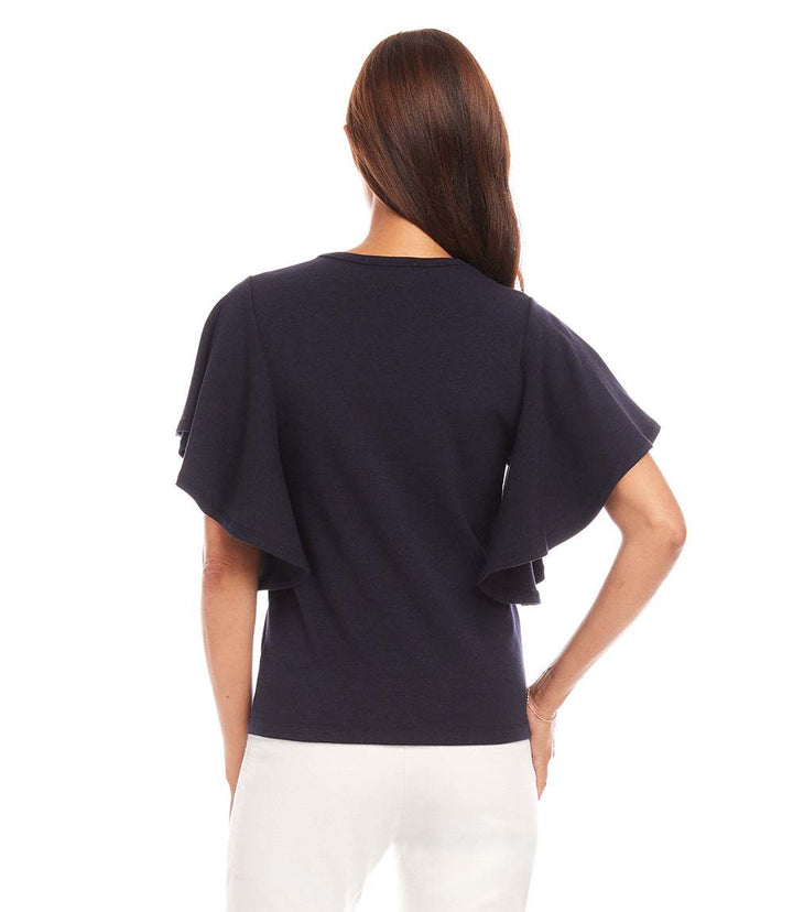 Flutter Sleeve V-Neck Top